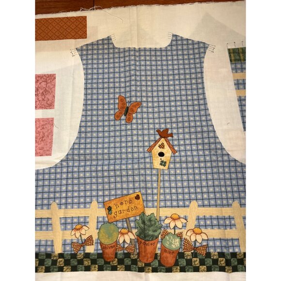 Gardening Angel Vest Sewing Fabric Craft Panel Whimsical Illustration & Detailed - Picture 12 of 16